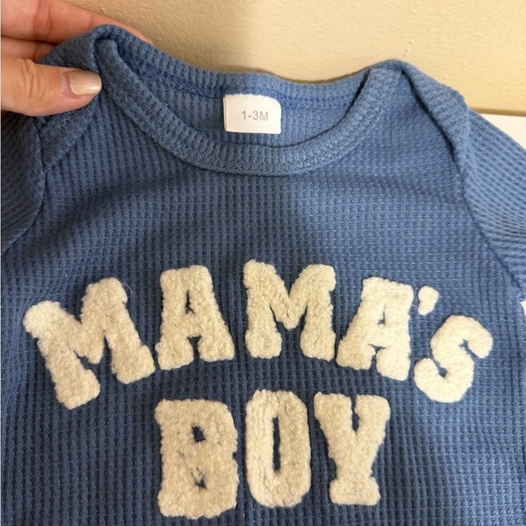 Blue 'Mama's Boy' Kids One Piece Set - Picture 2 of 2